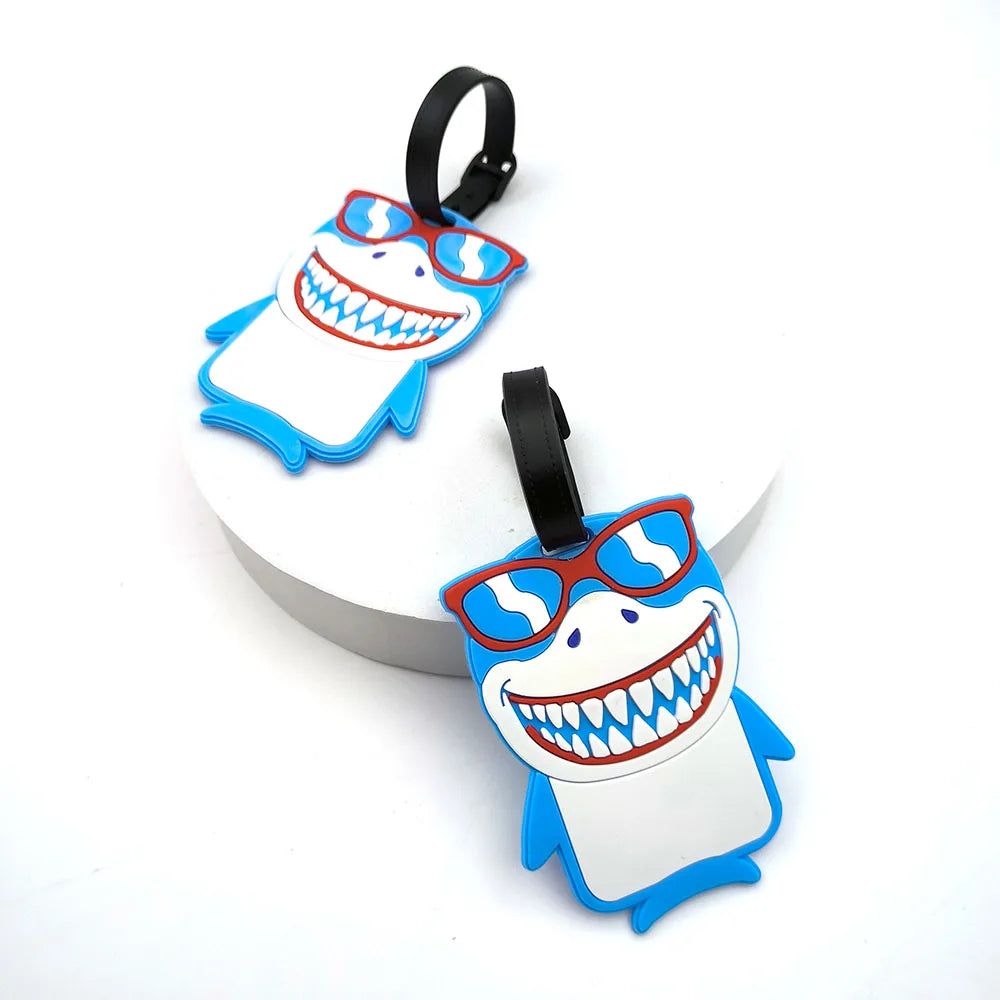 1PCS Cute Shark Luggage Tag Boarding Luggage Tag Item Loss Prevention Tag Travel Essential Loss Prevention Hanging Tag
