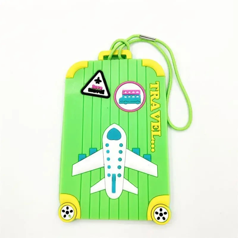 New PVC Luggage Tags Travel Accessories Silicone Suitcase Tags Fashion Style Silicon Portable Travel Label ID Address Holder