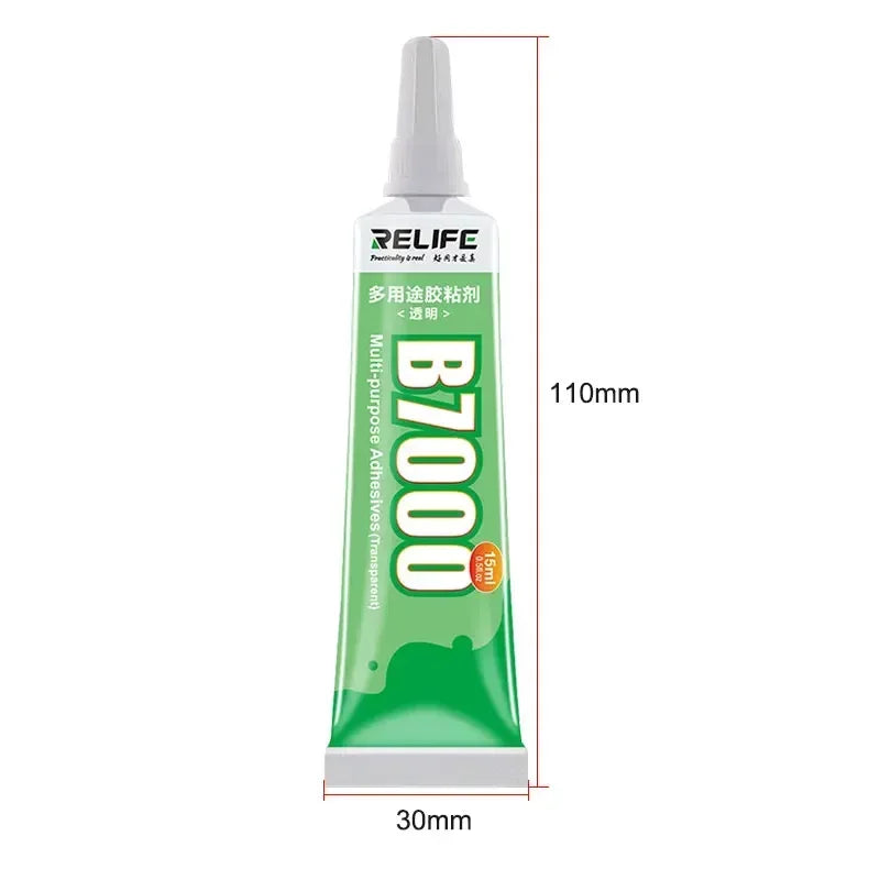 RELIFE 15ML T-7000 B-7000 Multipurpose Transparent Black Adhesive for Mobile Phone Border LCD Display Back Cover Repair Tools