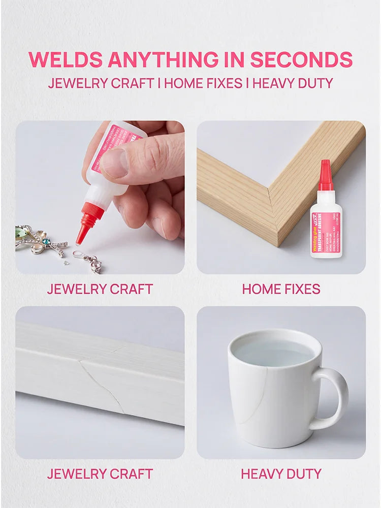 Multipurpose Welding Glue, Weather-Resistant Oil-Based Super Glue, Anti-Crack High Viscosity Adhesive for Indoor and Outdoor Use