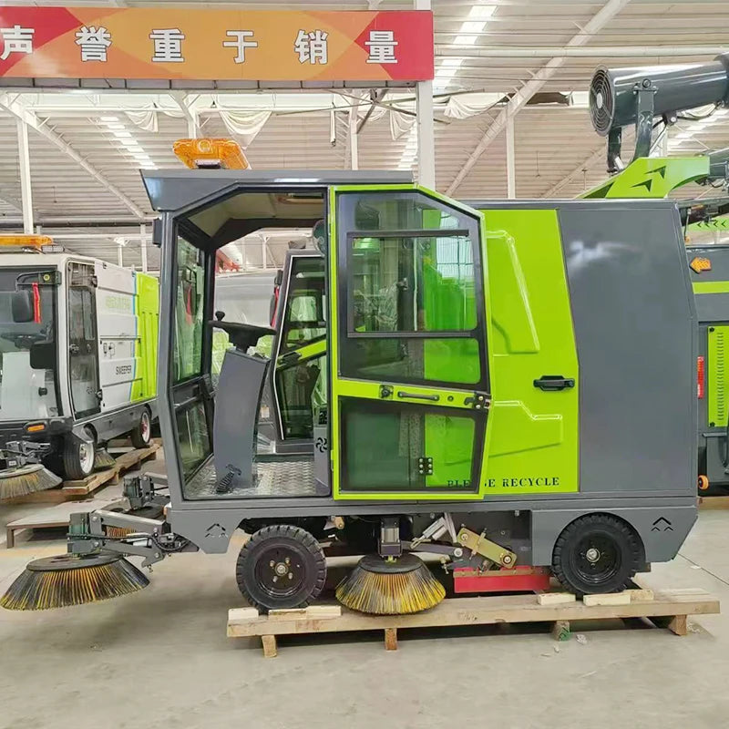 Electric Car Sweeper Battery Powered Floor Sweeper Machine Factory Workshop City Street Road Cleaning Truck