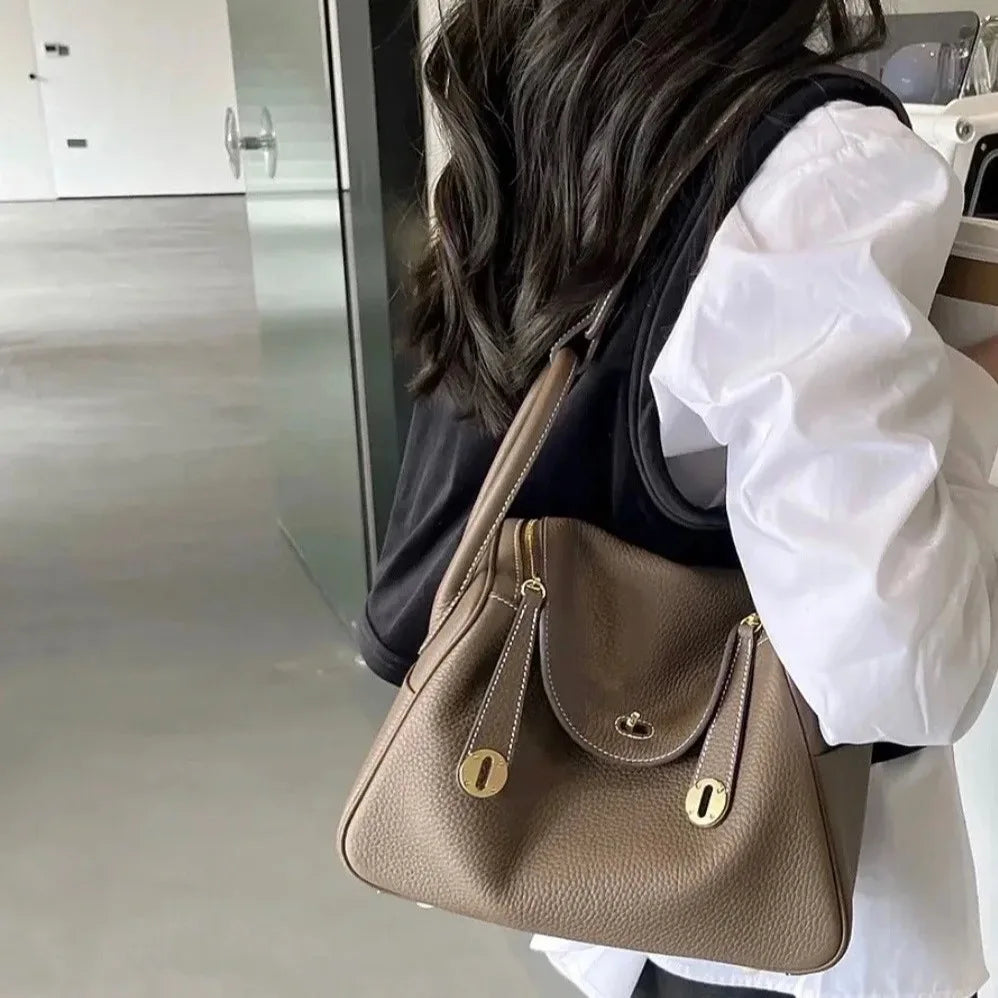 Genuine Leather Lindy Bag For Women TOGO Top Layer Cowhide Handbag Luxury Shoulder Tote Bag Commute