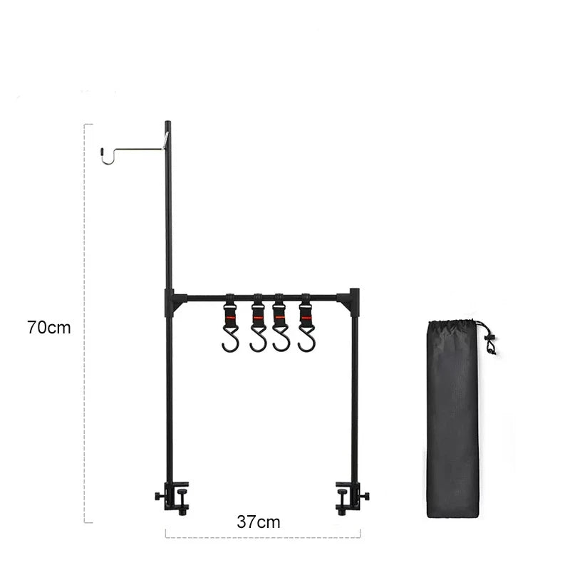 New Camping Shelf IGT Lantern Stand Picnic Tableware Hanging Racks Portable Detachable Aluminium Alloy Light Hangers Stand