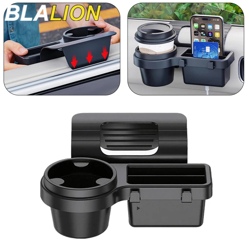 BLALION Car Cup Stand Phone Holder Mount Tray Side Door Window Storage Barrel Pocket Hanging Storage Rack Interior Accessories