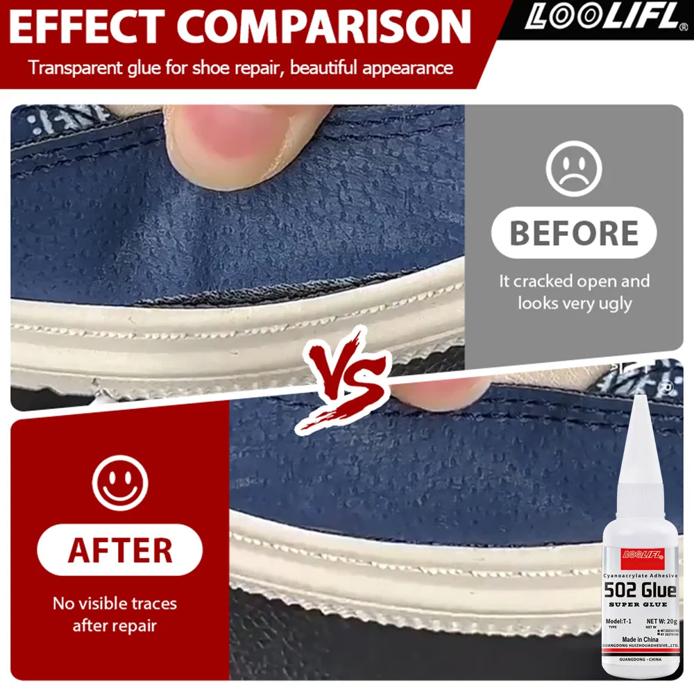502 Super Glue Special For Shoes Repair Instant Quick Dry Strong Adhesive Sneakers Leather Shoe Rubber Sole Repair Glue