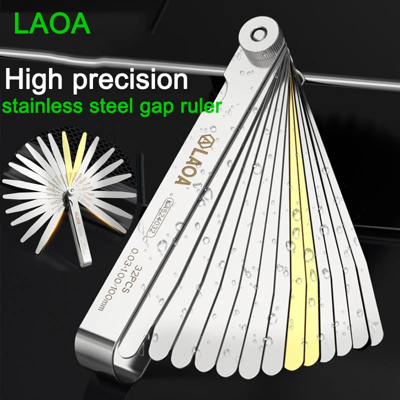 LAOA 14pcFeeler Gauge Metric Size 0.05-1mm Thickness Gauge Set Valves Foliage of Valves Spark Plug Gap For Measurement Probe Gap