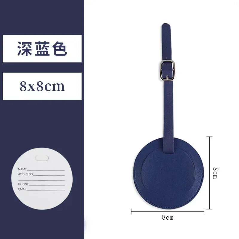 1PC PU Leather Luggage Tag Women Men Flight Holiday Travel Accessories Suitcase Tags Name ID Address Lable Bag Tags for Luggage