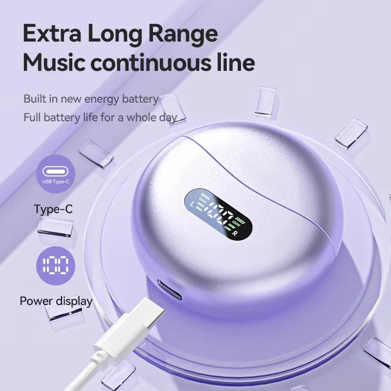 Open Ear Clip Earbuds ENC Wireless Bluetooth5.4 Headphone Noise Cancelling Earphone With Mic For Android iOS 2026