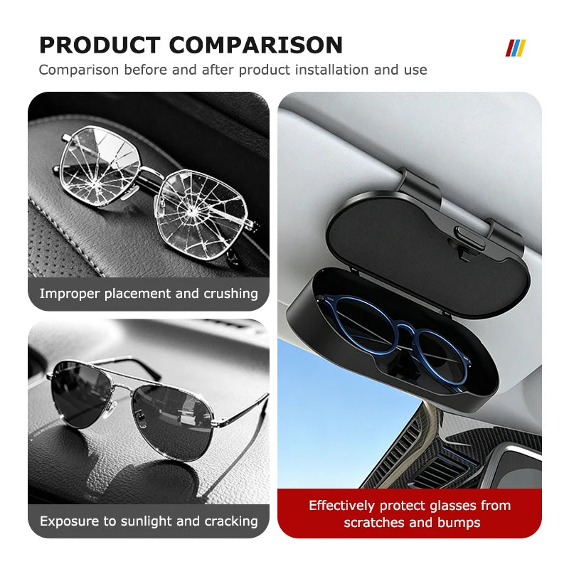 Auto Sun Visor Glasses Storage Box Portable Car Sunglasses Holder For Ebro S400 S700 S800 Omoda 5 C5 Jaecoo J7 J8