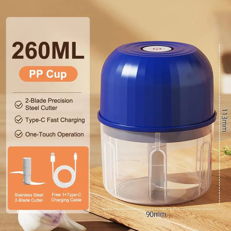 2026 Upgraded Mini Electric Garlic Chopper Portable USB Charging Food Processor Waterproof Veggie Onion Grinder BPA Free Kitchen