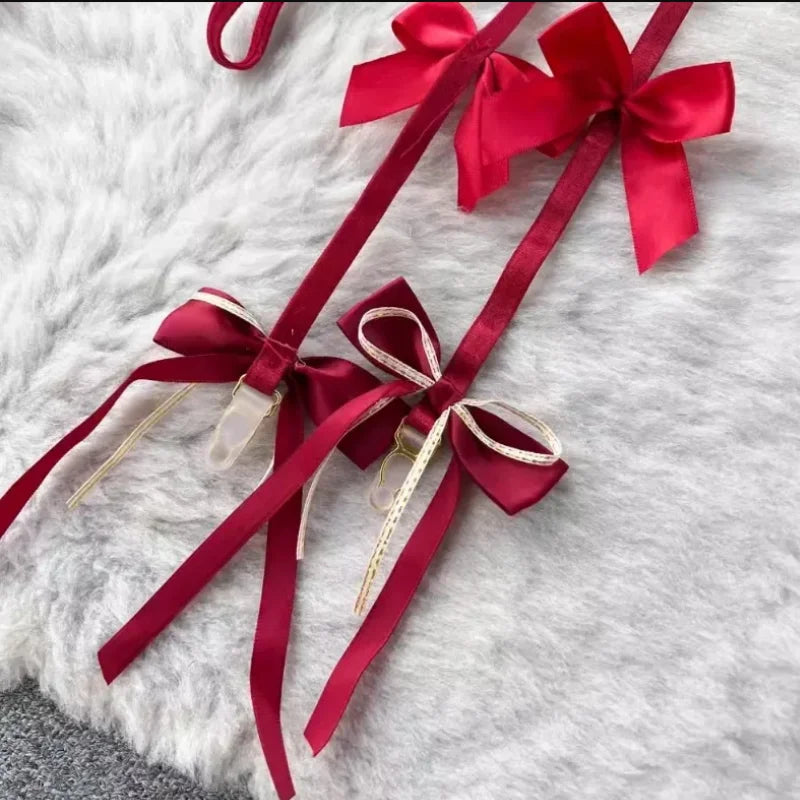 Sweet Bunny Lingerie Set Women Sexy Soft Plush Cute Bowknot Sweet Nightgowns Christmas Rabbit New