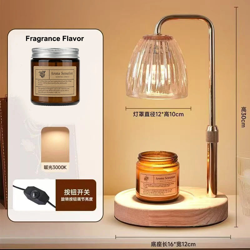 AC-220V Aromatherapy Candle Heating Lamp Deodorize 50W Dimmable Cafe Ambient Light Romantic Atmosphere Desktop Decorative Lamp