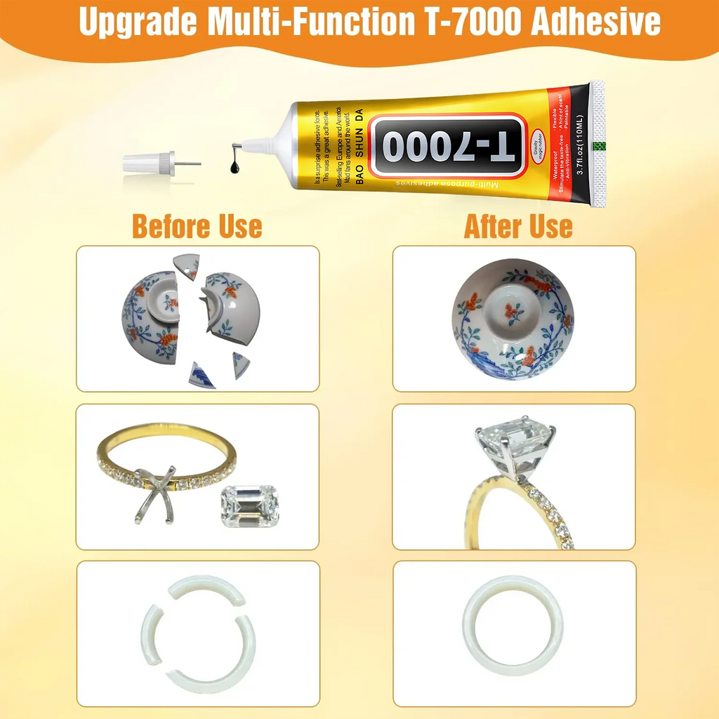 50pcs T-7000 Mobile Phone Screen Strong Black Glue Waterproof Adhesive, Universal Screen Border Bonding Agent Tablet Screen Plastic DIY Adhesive With Precision Applicator.