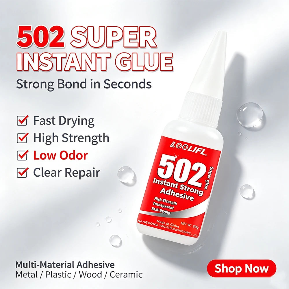Instant Super Glue High Strength Quick Dry Household DIY Craft Repair Adhesive for Hard Materials Metal Ceramic Wood Ornaments