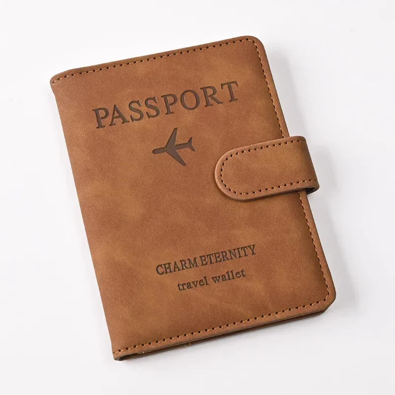 Unisex Passport Cover Women Men Passport Credit Card Holder Case PU Leather Business Card Passport Wallet Travel Purse