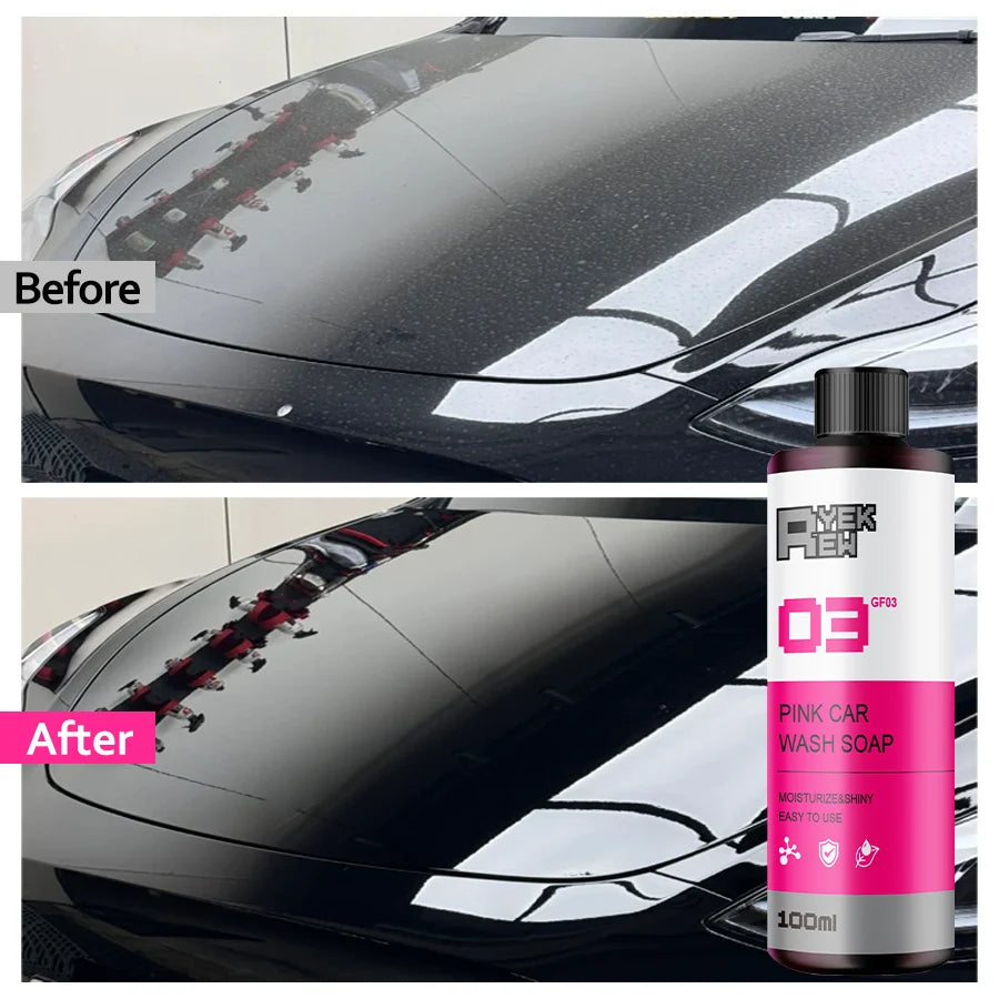 100ML Pink Magic Foam Car Wash Shampoo Car High Concentration Sediment Pre-washed Off Wash Car Wash Soap Super Foam Cleaner
