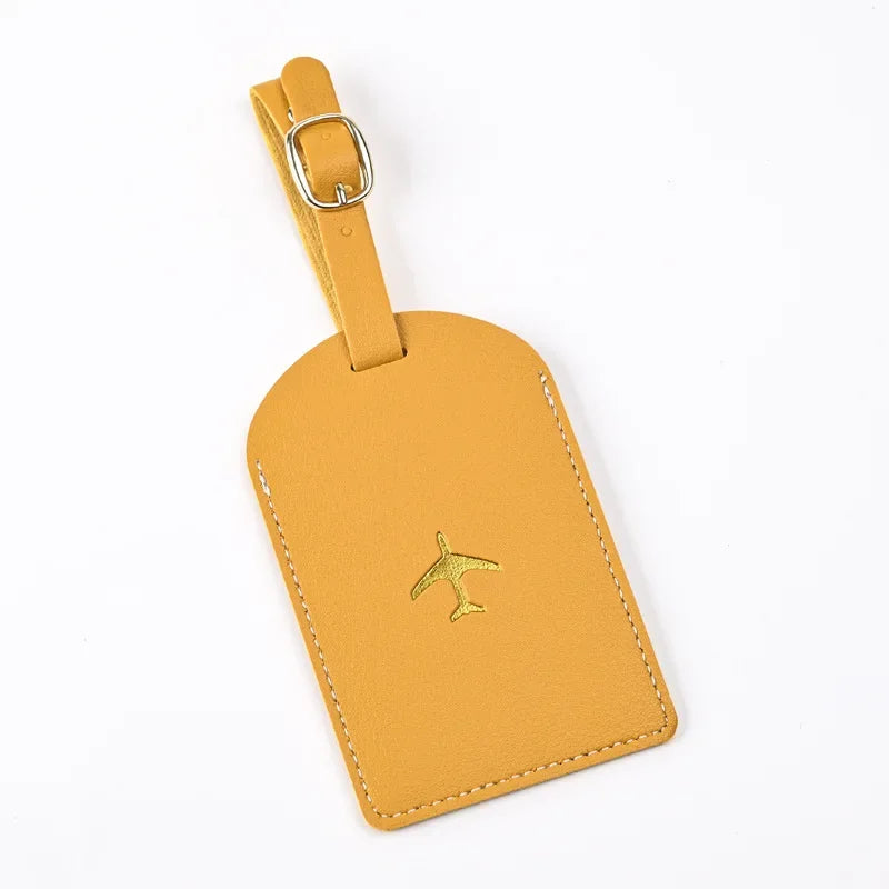 Thicken PU Hot Stamping Aircraft Boarding Pass Luggage Tag  Suitcase Name Label Travel Tags Luggage Tags Travel Accessories