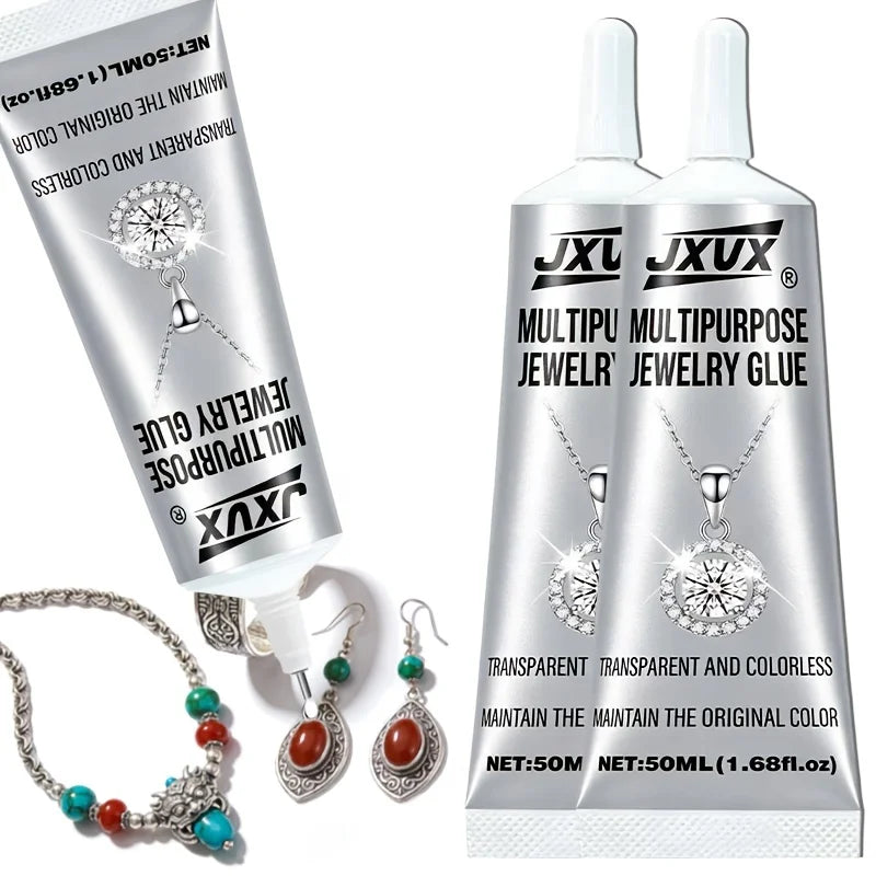 Ewelry & Metal Glue, 50g（1.68 fl oz）- Instant Adhesive, Permanent Bond, Waterproof, Dries Clear, Ideal for Repairs
