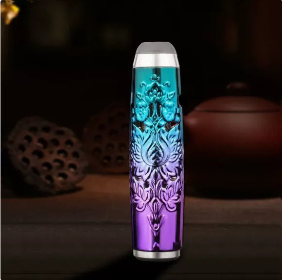 Mini Retro Print Car-Mounted Ashtray Dustproof Windproof Outdoor Lazy Person's Vehicle Ashtray
