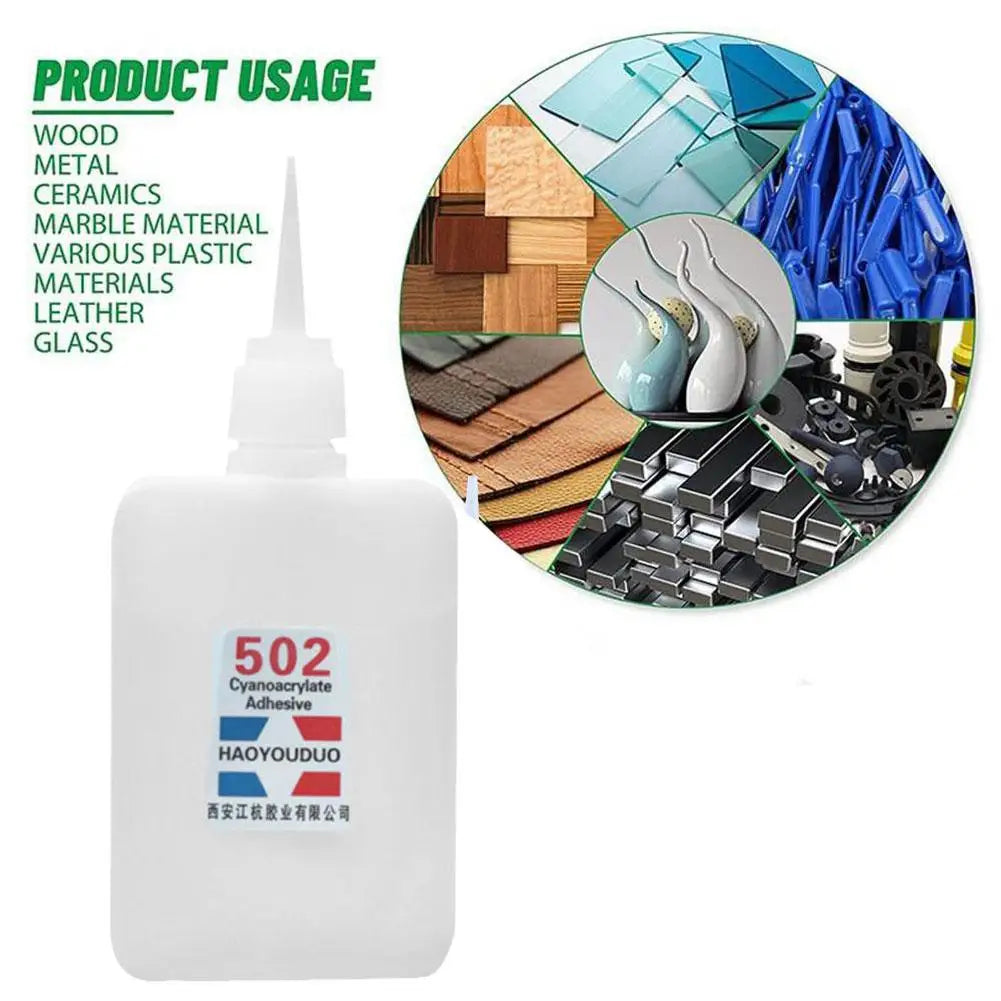 1pc 502 Super Glue Instant Quick Dry Cyanoacrylate Strong Adhesive Quick Leather Rubber Metal Office Supplies Fast Glue