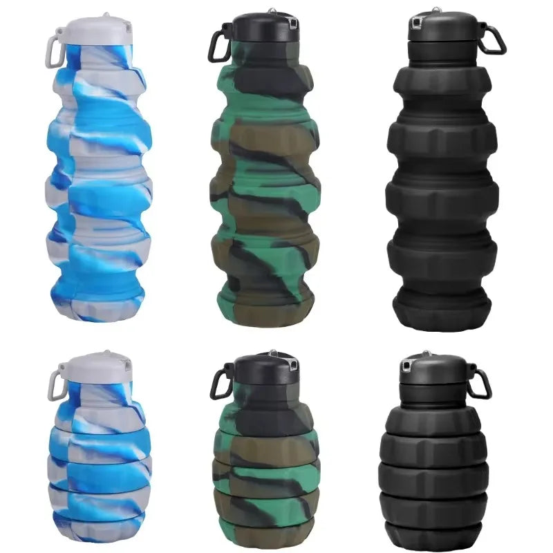 New Portable Silicone Water Bottle Retractable Folding Coffee Bottle Cups E Outdoor Travel Tools Collapsible Sport Bottles