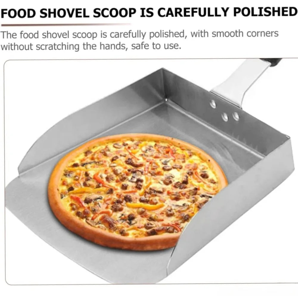 Griddle Food Mover Stainless Steel Hamburger Fries Spatula for Rice Vegetables Cooking Food Shovel Home Outdoor Camping BBQ Tool