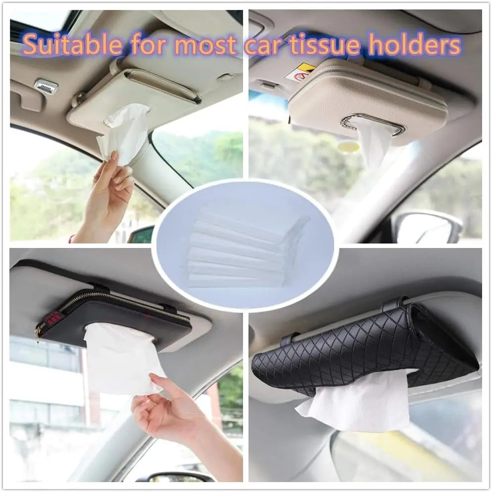 4/7/14 Packs Car Tissue Refill – 50 Sheets/Pack Soft Travel Facial Tissues for Purse & Auto, Compact Disposable Pack Paper Towel