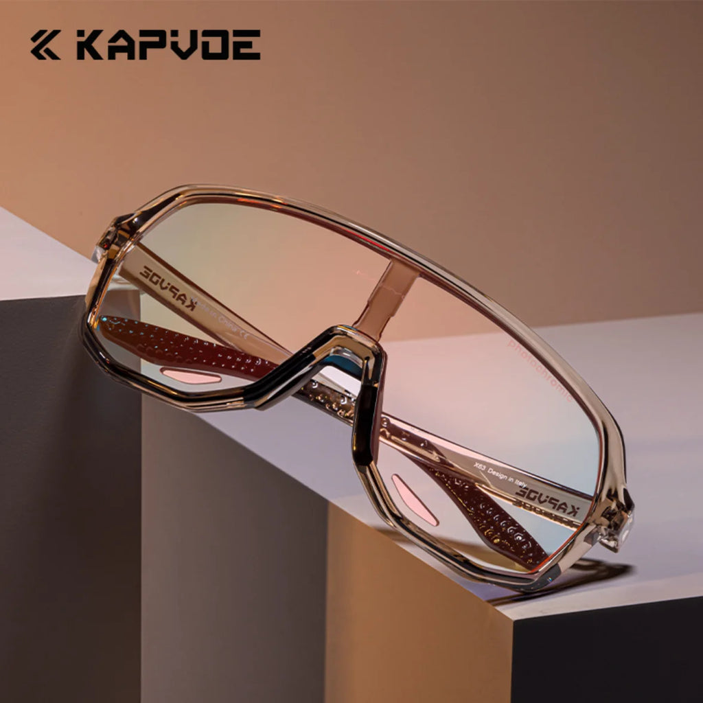 Photochromic Cycling Sunglasses Kapvoe Women Man Luxury Gold Glasses Driving Fishing Fashion Travel Golf Women Bike Goggles