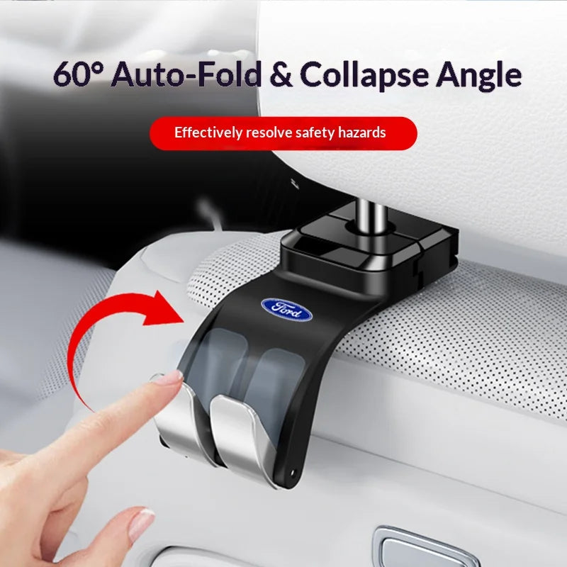 For Ford Mondeo Focus Explorer Escape Kuga Everest Bronco F-150 Ranger Transit Car Seat Back Storage Hook