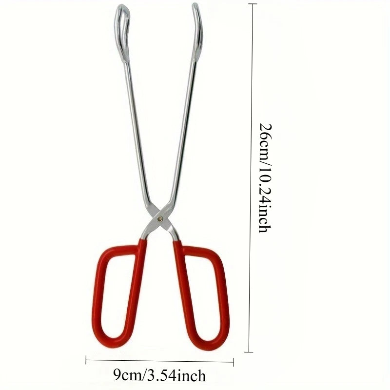 Kitchen Tongs, Heavy Duty Cooking Tongs, Easy Grip Scissors Tongs, Comfortable Red Handle, Can Be Used for Cooking BBQ