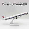 30cm Miniature Airplane Air China B777 Resin Diecast Plane Model Kit With Wheels Base For Collection Display Or Boys Gift