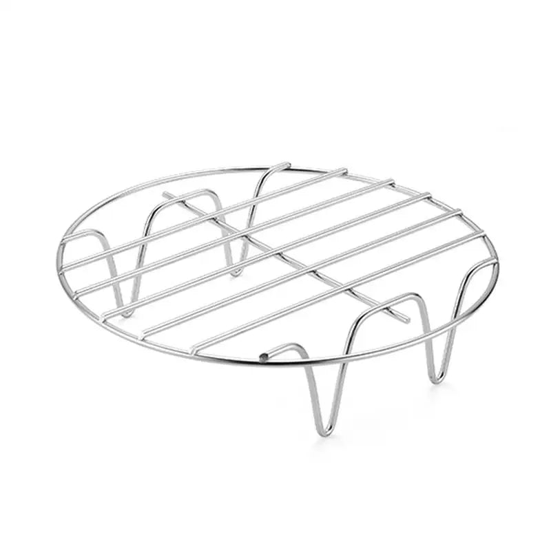 6/7/8 Inch Baking Air Fryer Rack Kitchen Grill Holder Air Fryer Accessories  Stainless Steel Baking Tray Round Barbecue Rack