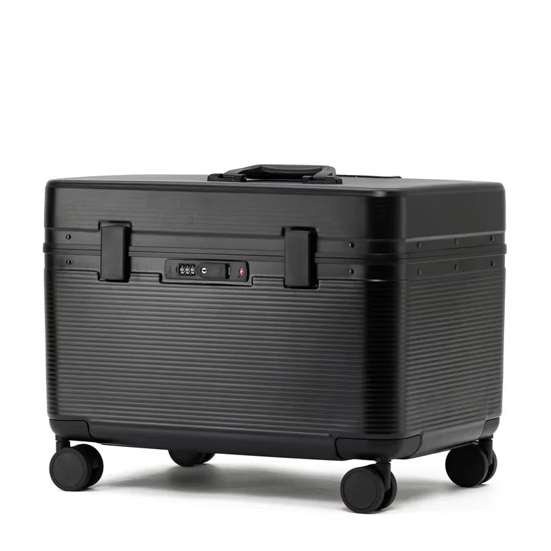 Bunnyfly 18" Aluminum Alloy Frame Spinner Suitcase Camera Trolley Pilot Luggage Bag with Wheels Photography Equipment Case
