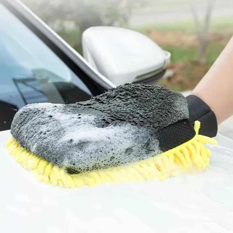 1pcs Double Sided Car Wash Gloves Car Ultra Fine Fiber Chenille Gloves Special Car Wiping Cloth Anti Scratch Cleaning Tool