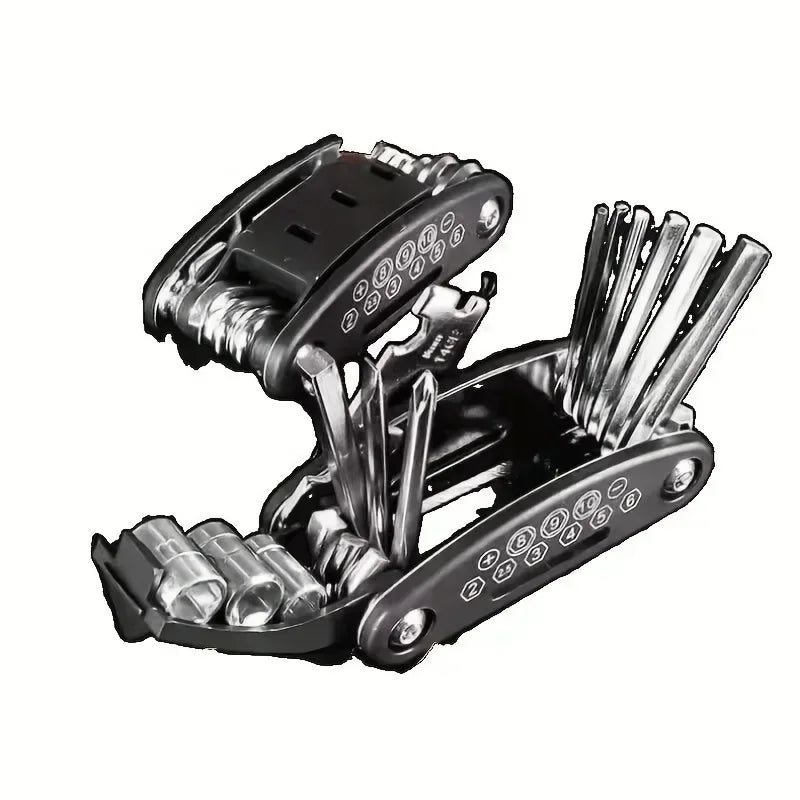 16 in 1 Multipurpose Bike Repair Tool Kits Bicycle Multi Tool Screwdriver Tire Levers Hex Spoke Wrench Folding Repair Tools