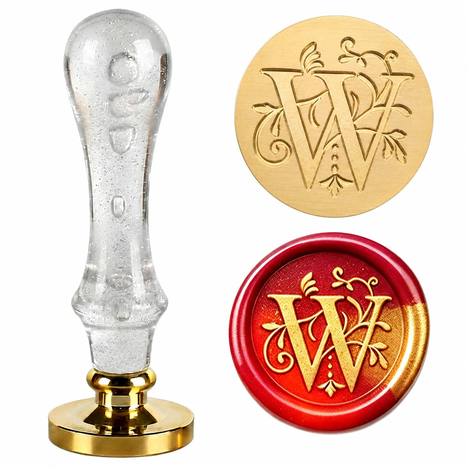 26 Letter Wax Seal Stamp,25mm Brass Head with White Bubble Handle Wax Stamp for Wedding Invitations,Birthday Cards,Envelopes