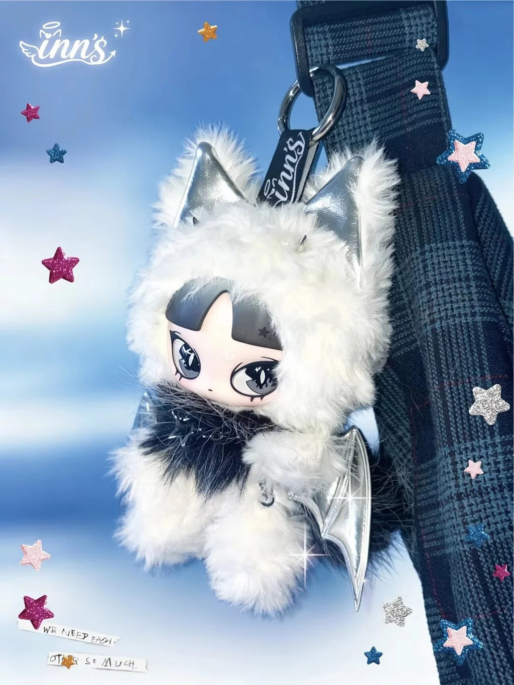 Inns Genuine Hang Tag Is an angel a kitten? Cute Anime Figure Doll Collectible Trendy Toys for Party Gift