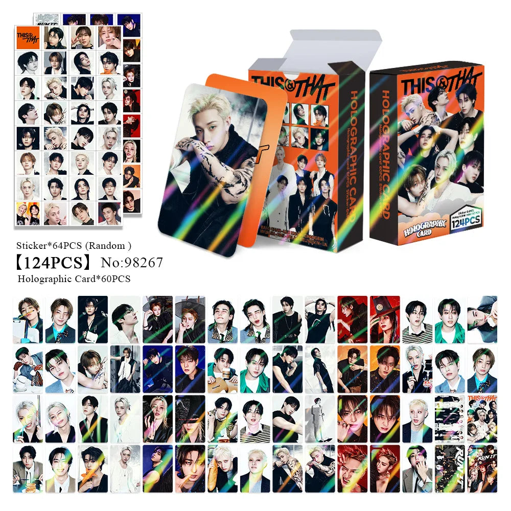 124 Laser Cards K-Pop Boy Group Mini Album THIS&THAT Flash Cards Celebrity Stickers LOMO Cards Fan Collection Gift