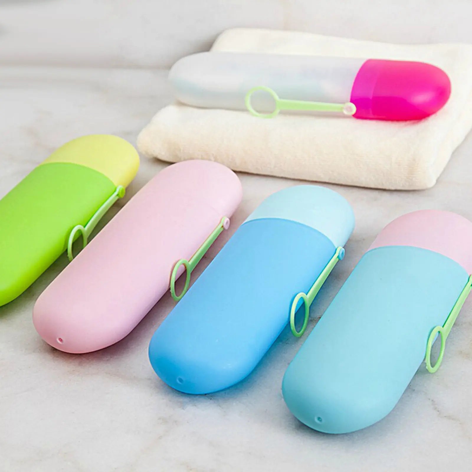 Portable Toothbrush Box Green Transparent PP Holder Plastic Travel Toothpaste Case Multifunctional Organizer Camping Mouthwash