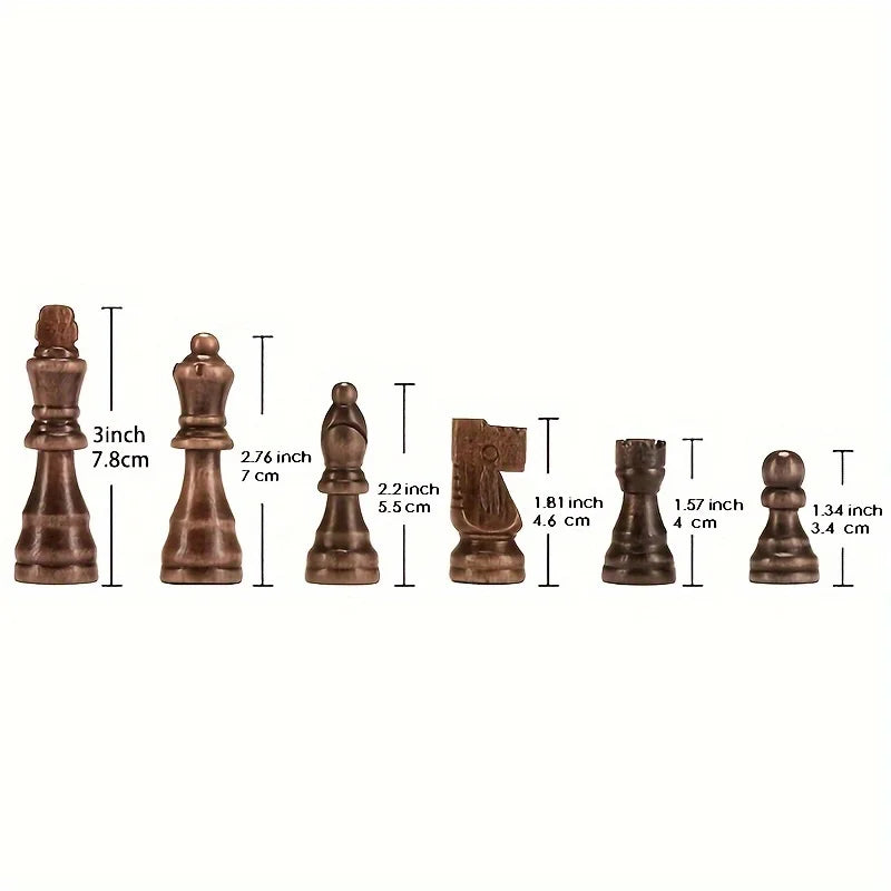high-end 7.8cm/ 3-inch new solid wood chess piece set, 32 pieces for desktop entertainment game