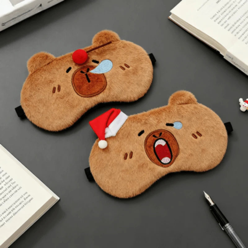 Cute Capibala Sleep Eye Mask, Light Blocking, Men and Women Napping, Eye Protection, Relieve Fatigue