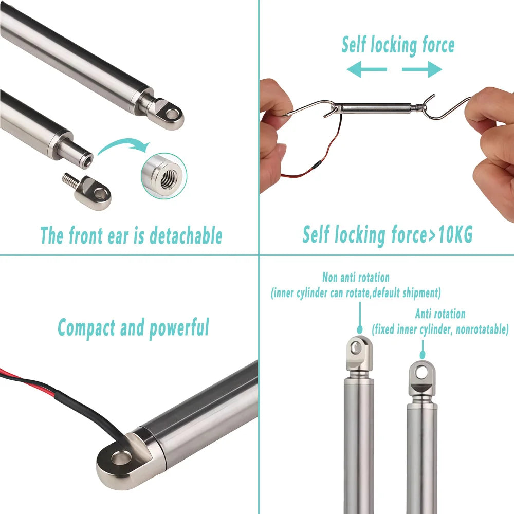 9mm Mini Electric Linear Actuator Metal Push Rod 6V with Limit Actuator 10/20/30mm Maximum Load 3Kg for Rc Truck Car Boat Toy