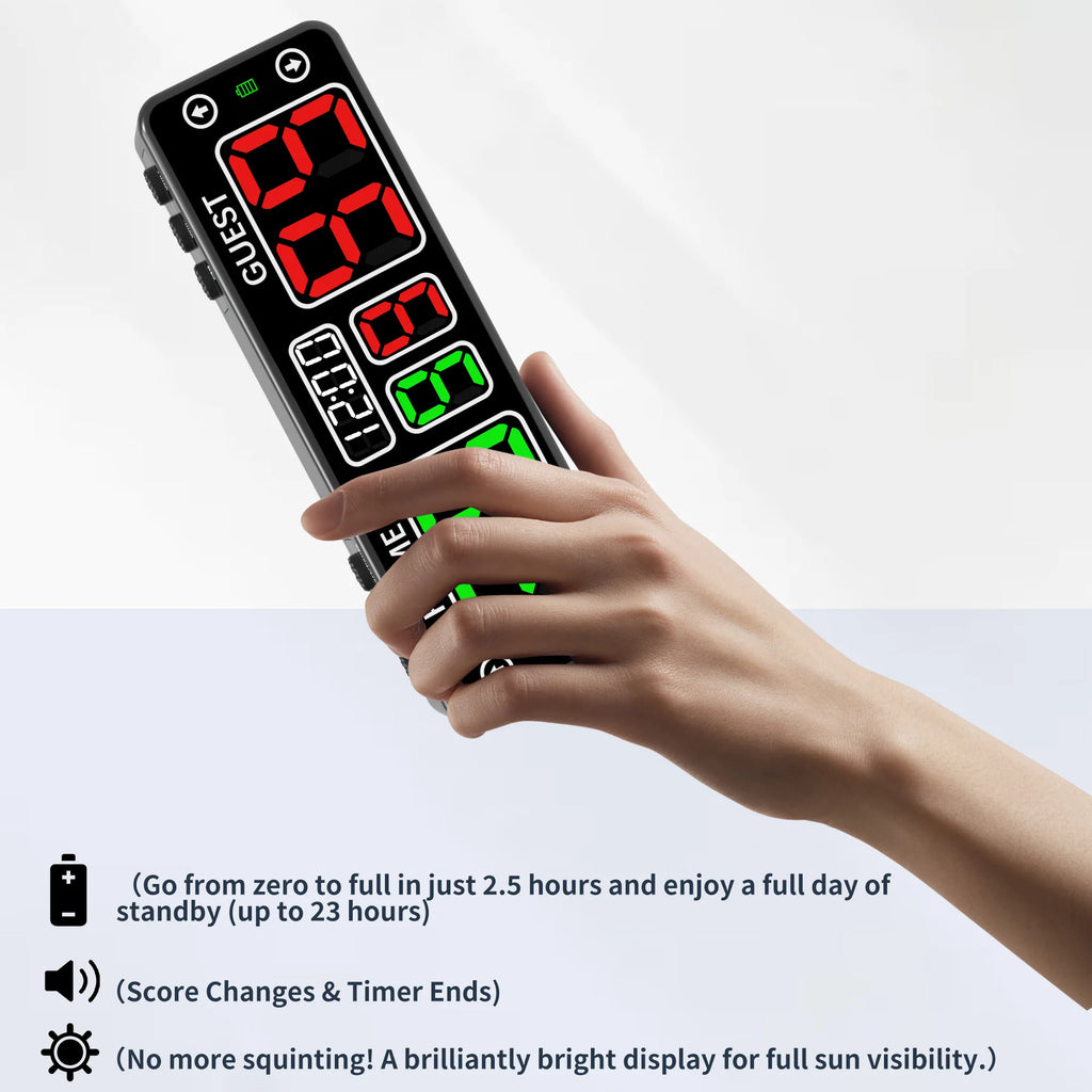 Touch Smart Scoreboard With Timer, Portable Mini Electronic Scoreboard, 10 Digit Tabletop Scoreboard for Sports & Games
