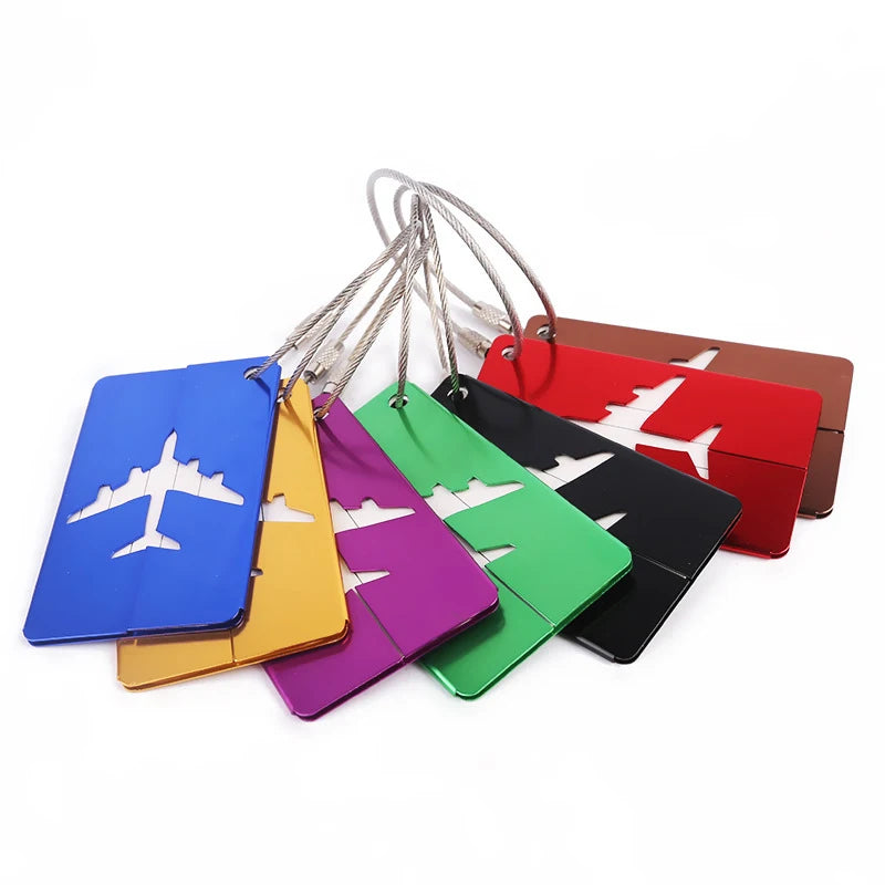 New Fashion Luggage Tags Aluminium Alloy Women Men Travel Luggage Suitcase Straps Baggage Name Label Holder Travel Accessories
