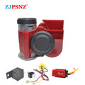12V Compact Dual-tone Horn Electric Air Horn Super Loud Honking Horn Waterproof For Motorcycle Car Boat Modification