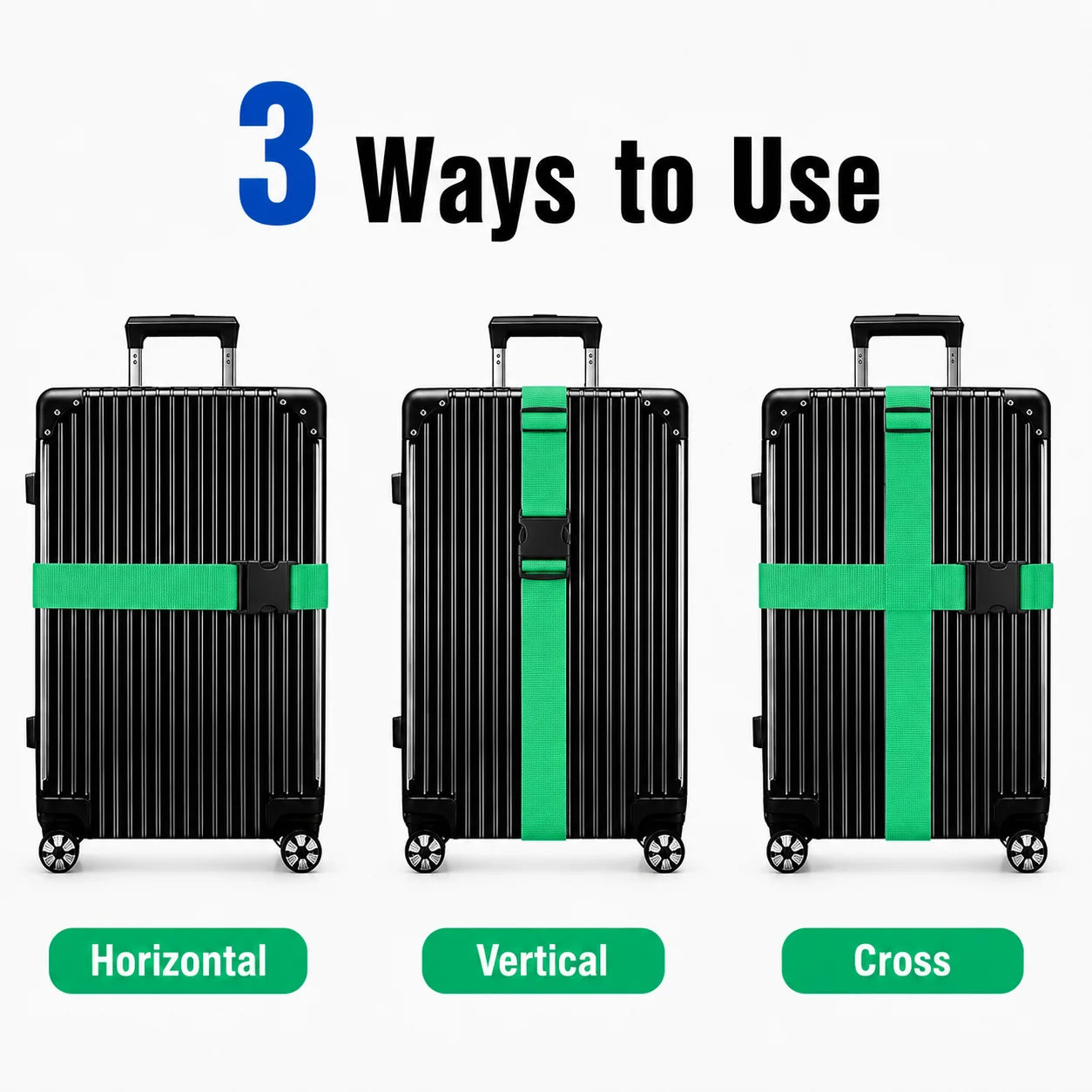 4Pcs Luggage Straps Adjustable Suitcase Belts Webbing Travel Bag Secure Buckle for 20 to 32 Inch Suitcase Trip Accessories Pack