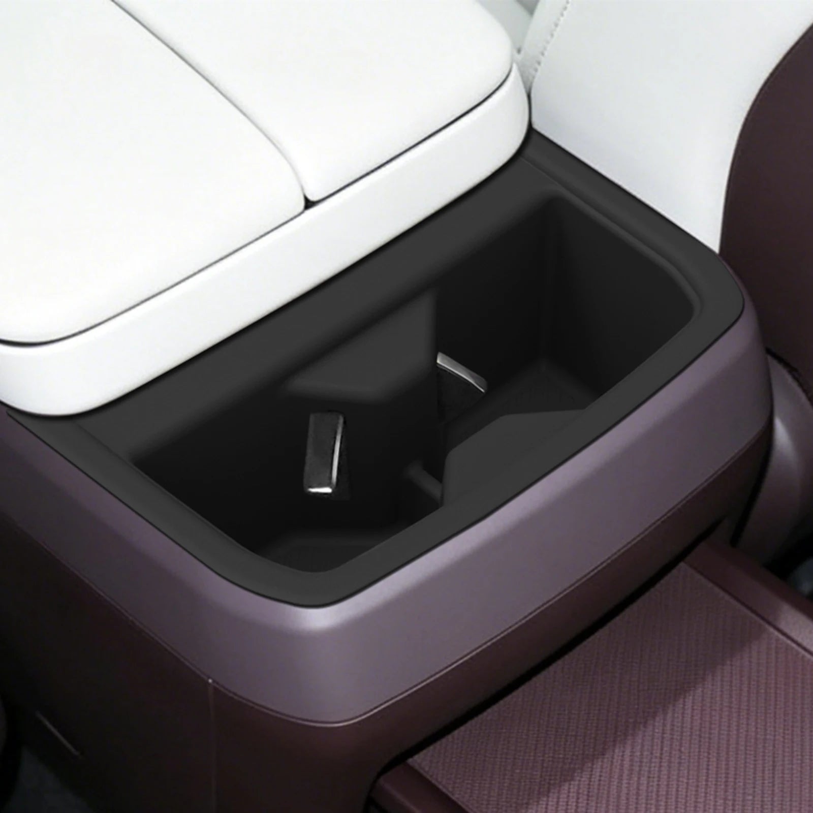 for Kia Telluride 2027 Center Console Water Cup Holder Drinks Storage Box Silicone Tray Car Interior Accessories Black