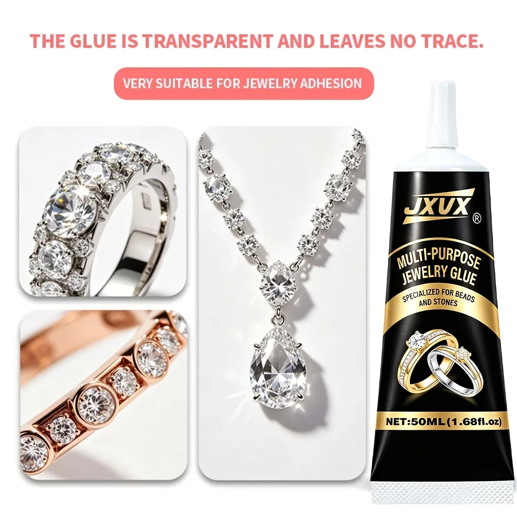 JXVX B7000 Jewelry Glue 4Pack Flexible Super Glue Gel-with Precision Tip Multi Function Glue Fabric Adhesive for Bead Jewelry Rhinestones Making
