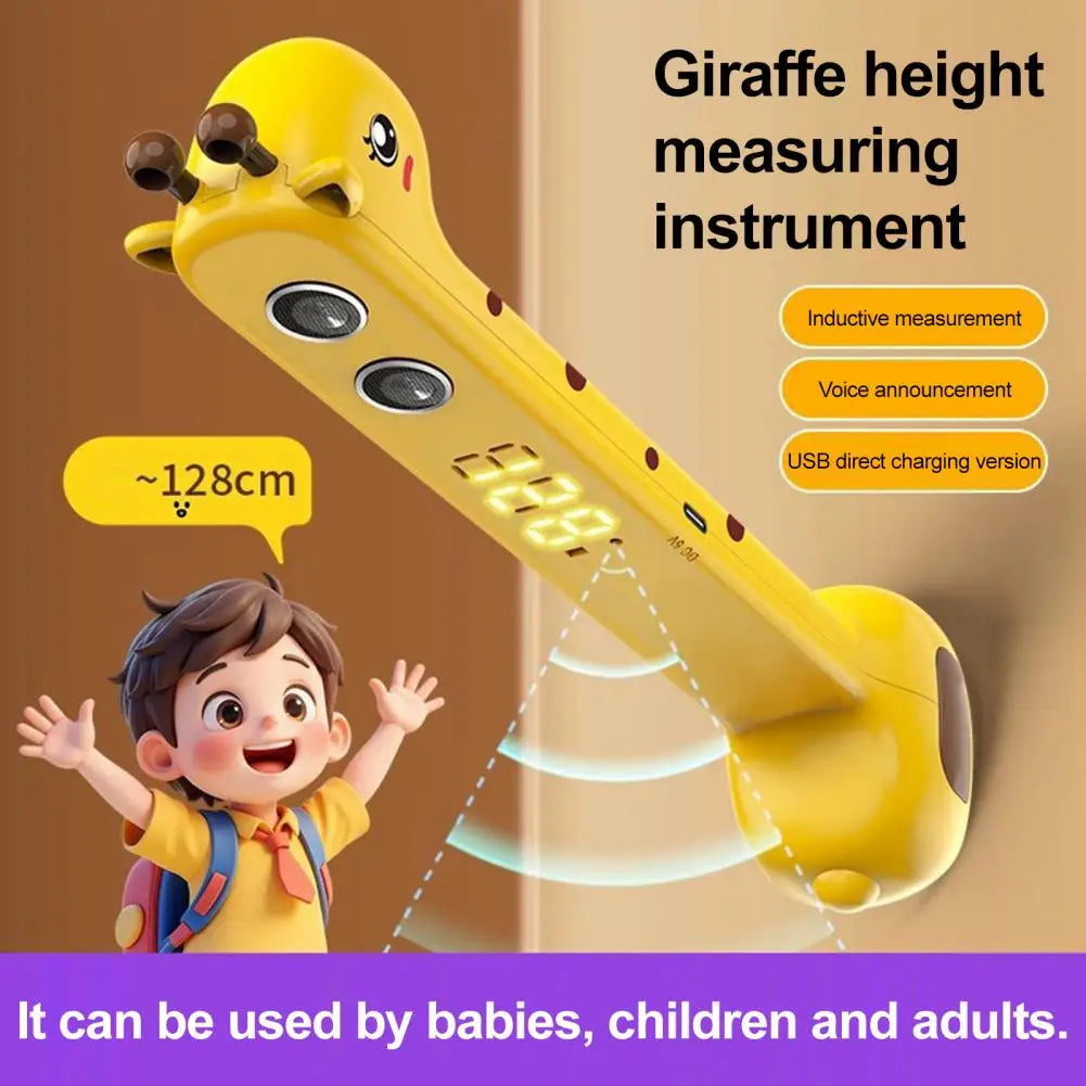 Kids Digital Height Measuring Device Cartoon Giraffe Cordless Height Stadiometer Portable Accurate Smart Children Adults