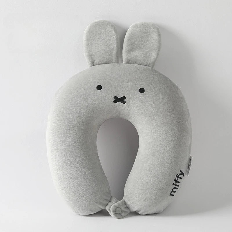 Cute Hot Anime Miffy Rabbit Ears Cartoon Memory Cotton Neck Pillow Four Hump Neck Pillow Comfort U-pillow Travel Car Plane Miffy